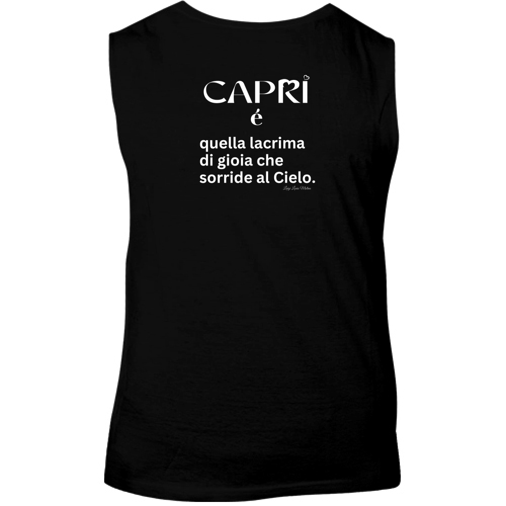Canotta Unisex Capri é quella lacrima di gioia scritta bianca