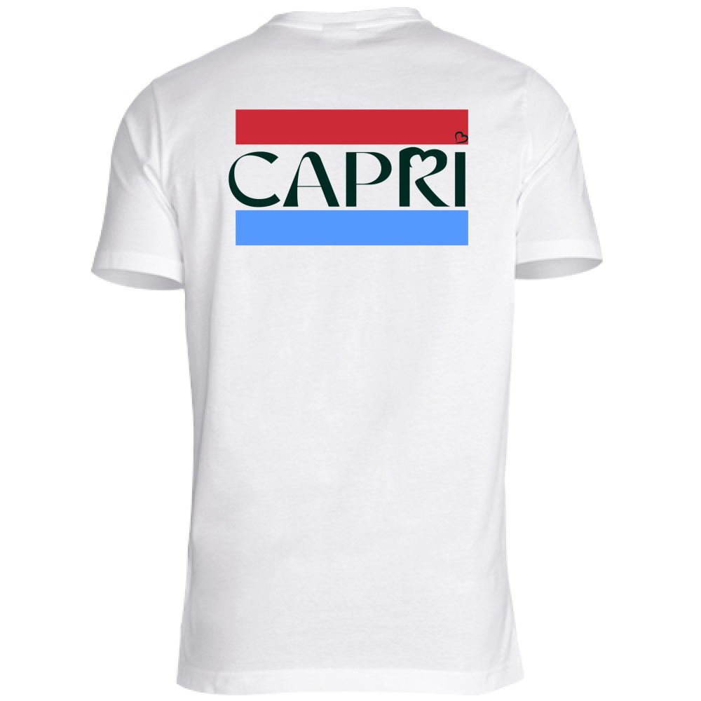 Unisex T-Shirt CAPRI RED BAND BLUE BLACK WRITING