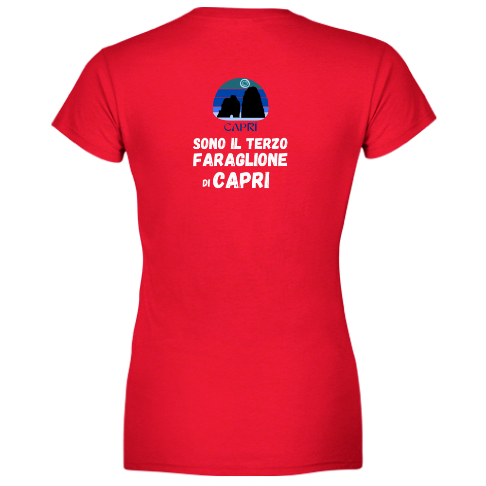 T-Shirt Women Premium SONO IL TERZO FARAGLIONE DI CAPRI SCRITTA BIANCA