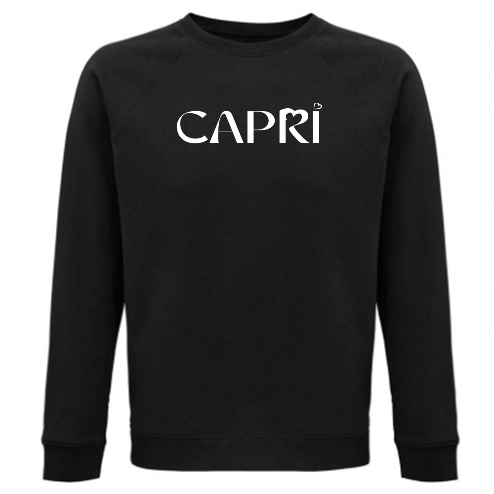Unisex Organic Sweatshirt CAPRI MINIMAL WHITE WRITING