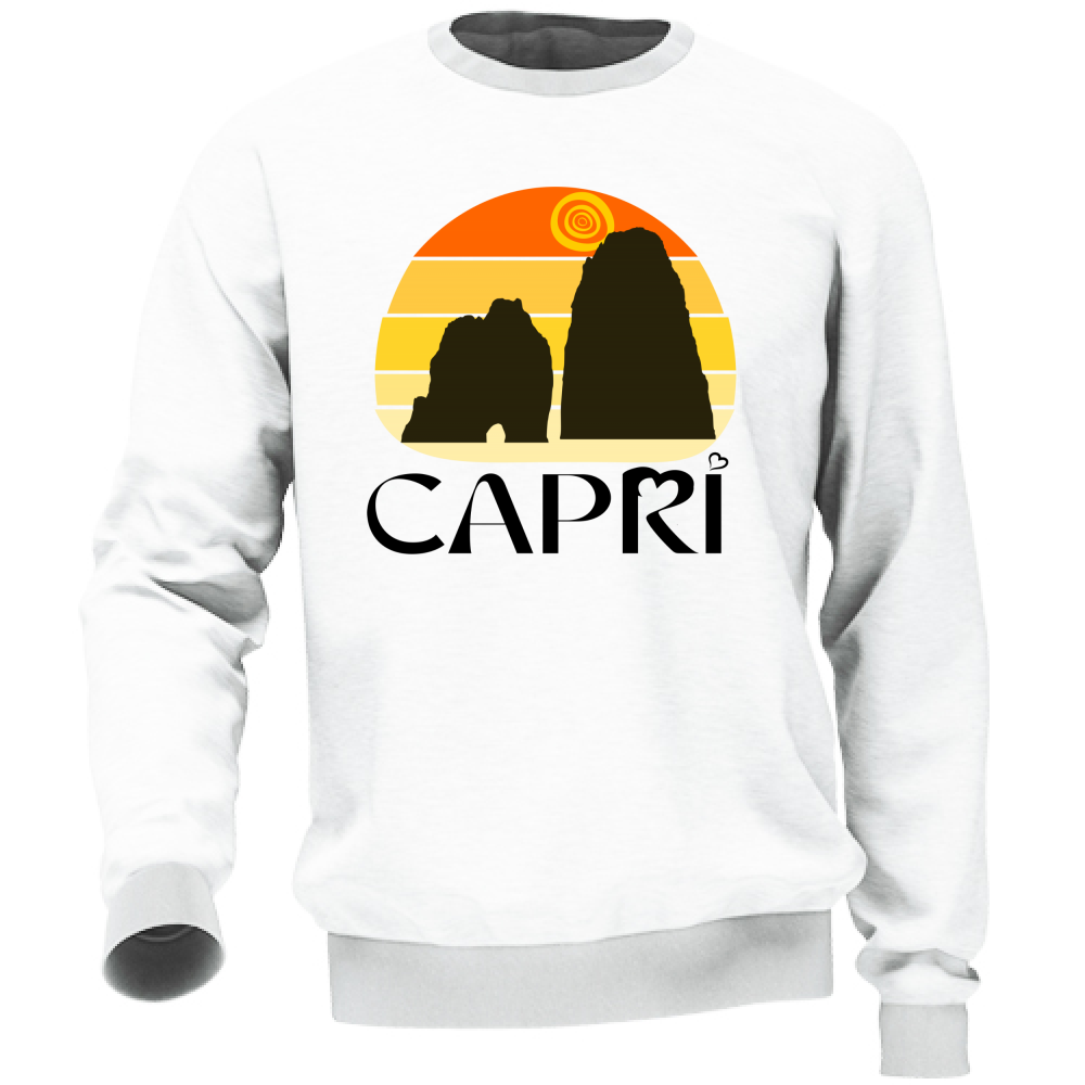 Unisex Sweatshirt CAPRI SUNSET VINTAGE BLACK WRITING