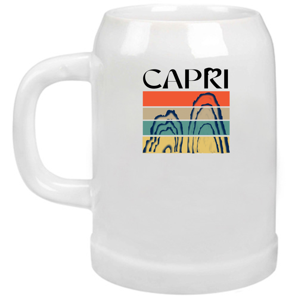 Beer Mug CAPRI PORTIONS FARAGLIONI BLACK WRITING