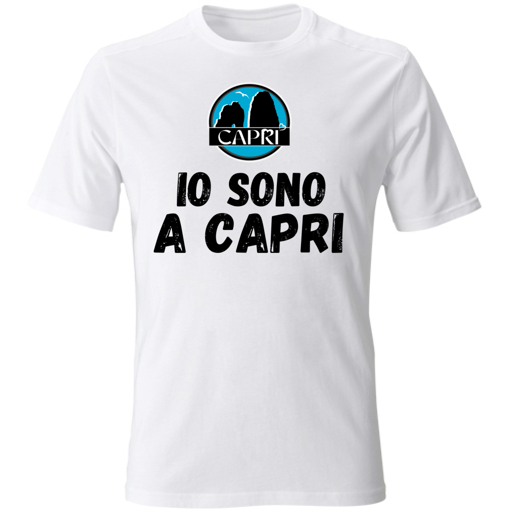 T-Shirt Bambino IO SONO A CAPRI SCRITTA NERA