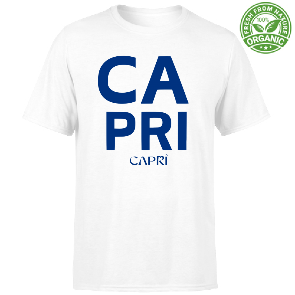 T-Shirt Unisex Organic CAPRI DESIGN SCRITTA BLUE