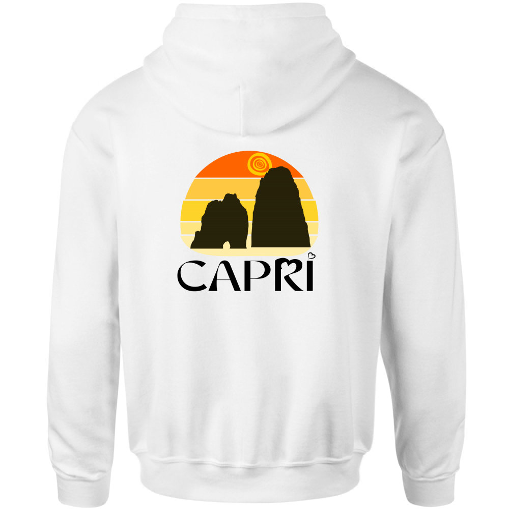 Felpa Bambino con Cappuccio CAPRI TRAMONTO VINTAGE SCRITTA NERA