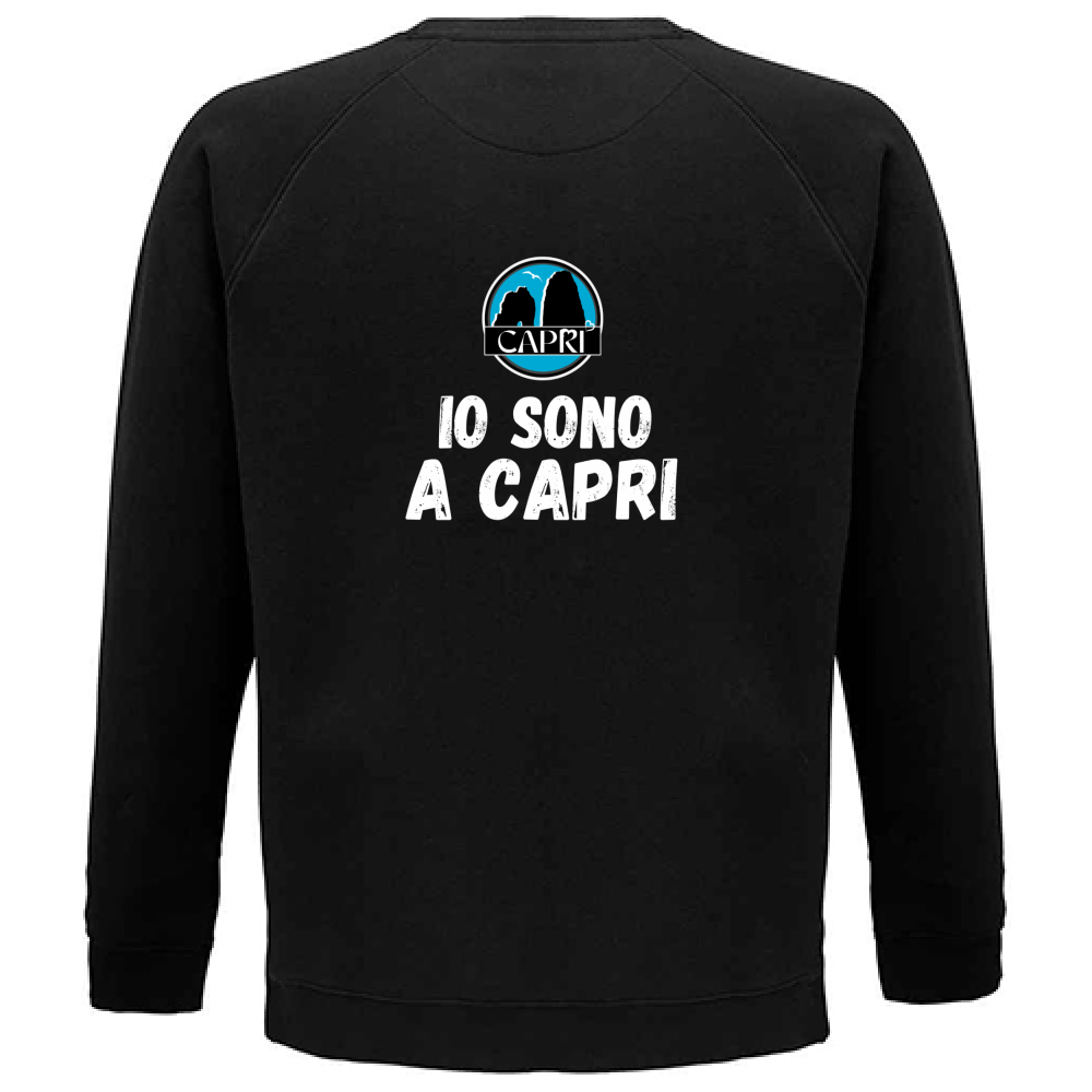 Felpa Unisex Organica IO SONO A CAPRI SCRITTA BIANCA
