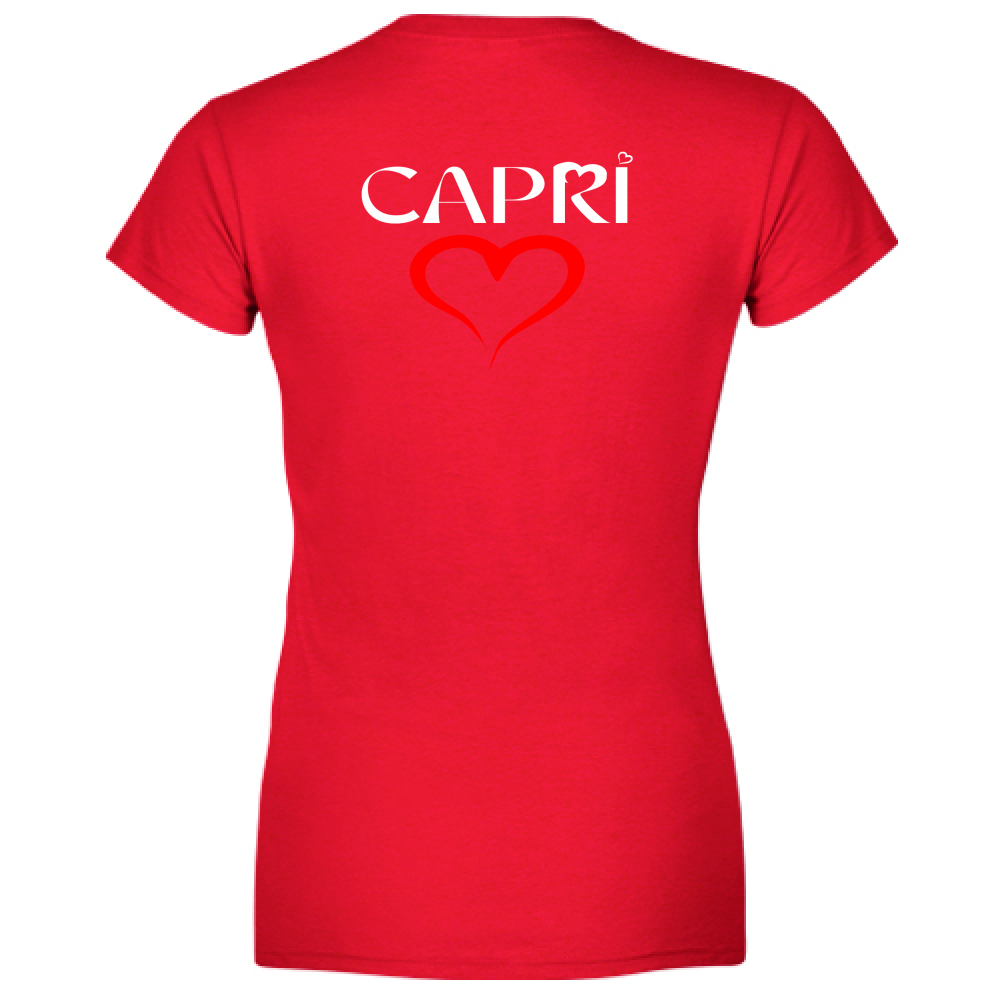 T-Shirt Women Premium HEART CAPRI RED