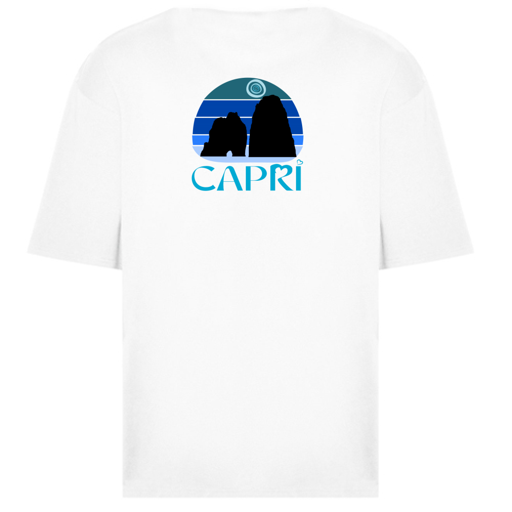 T-Shirt Oversize CAPRI VINTAGE TRAMONTO AZZURRATO