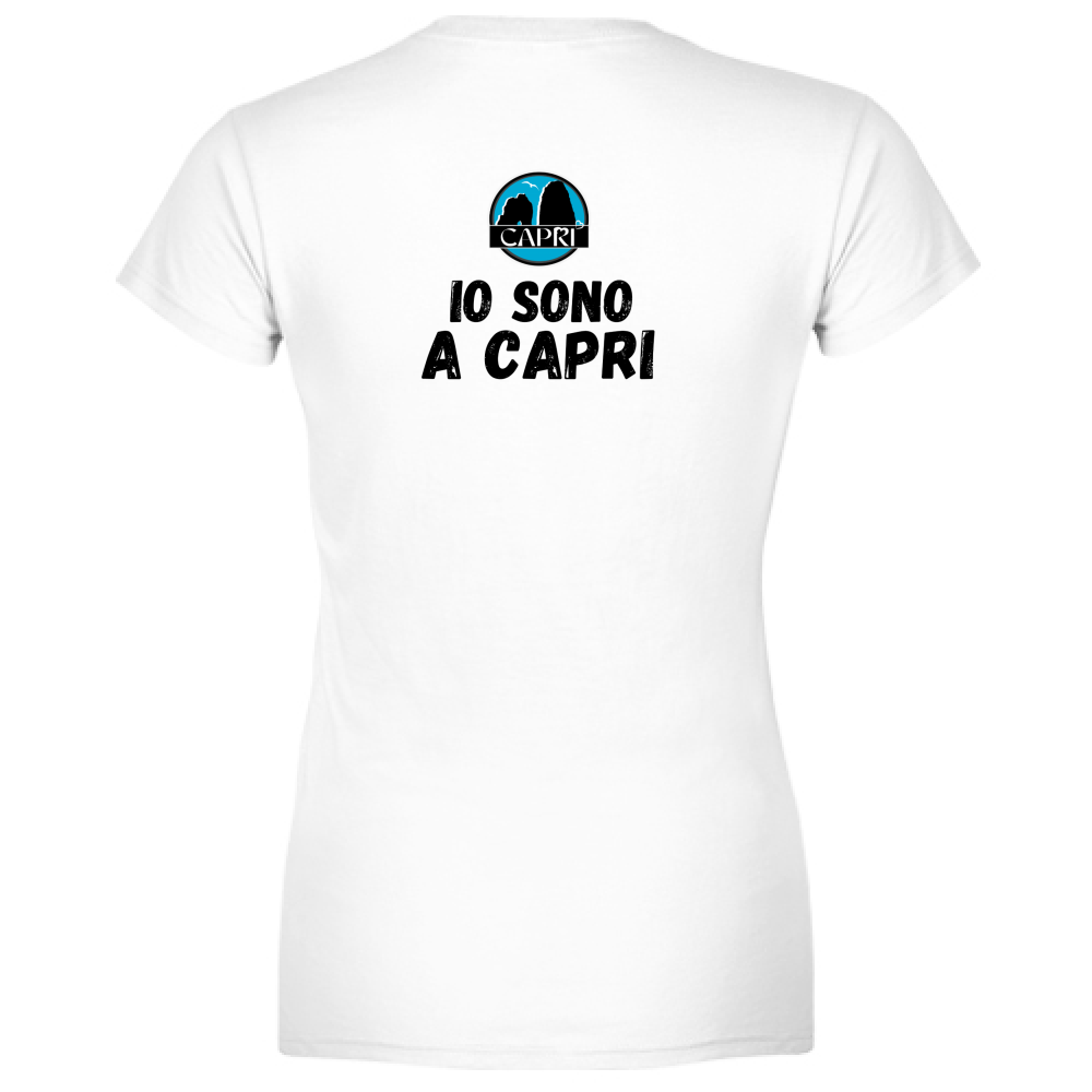 T-Shirt Donna IO SONO A CAPRI SCRITTA NERA