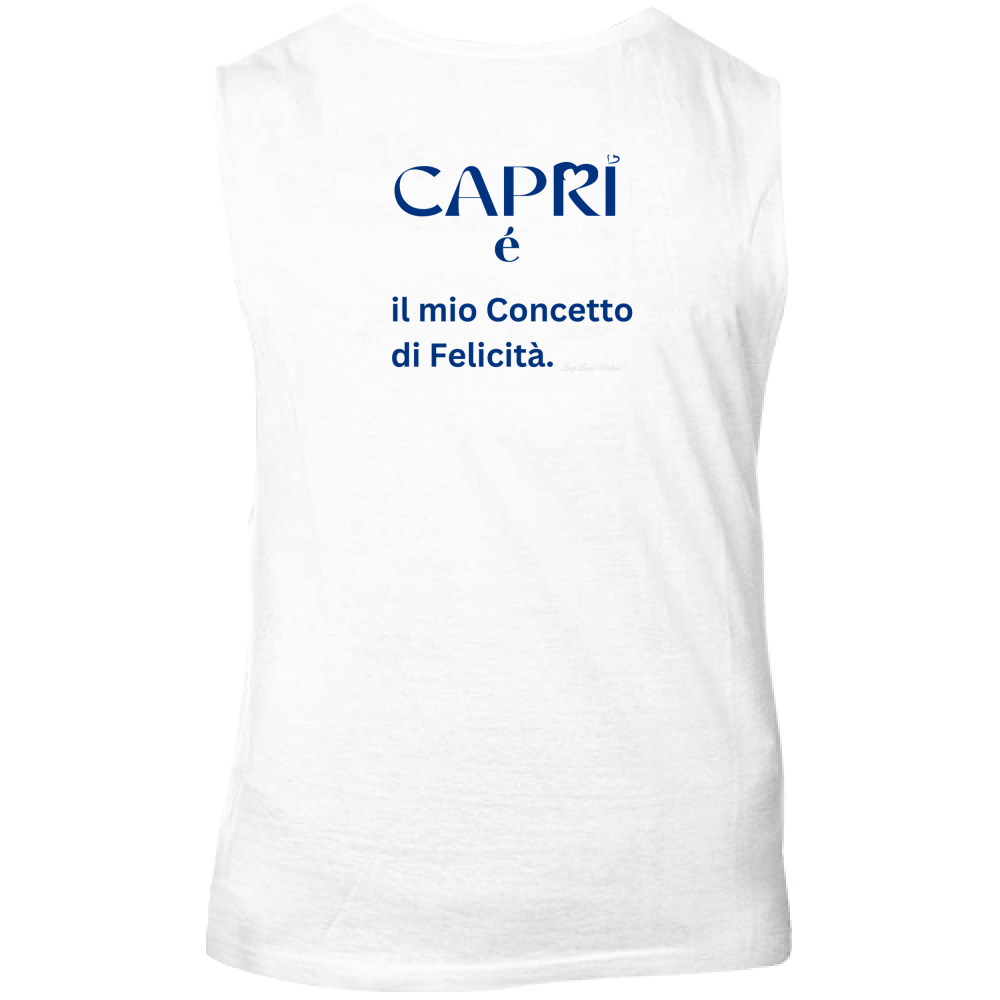 Canotta Unisex Capri é il mio concetto di Felicità scritta Blue
