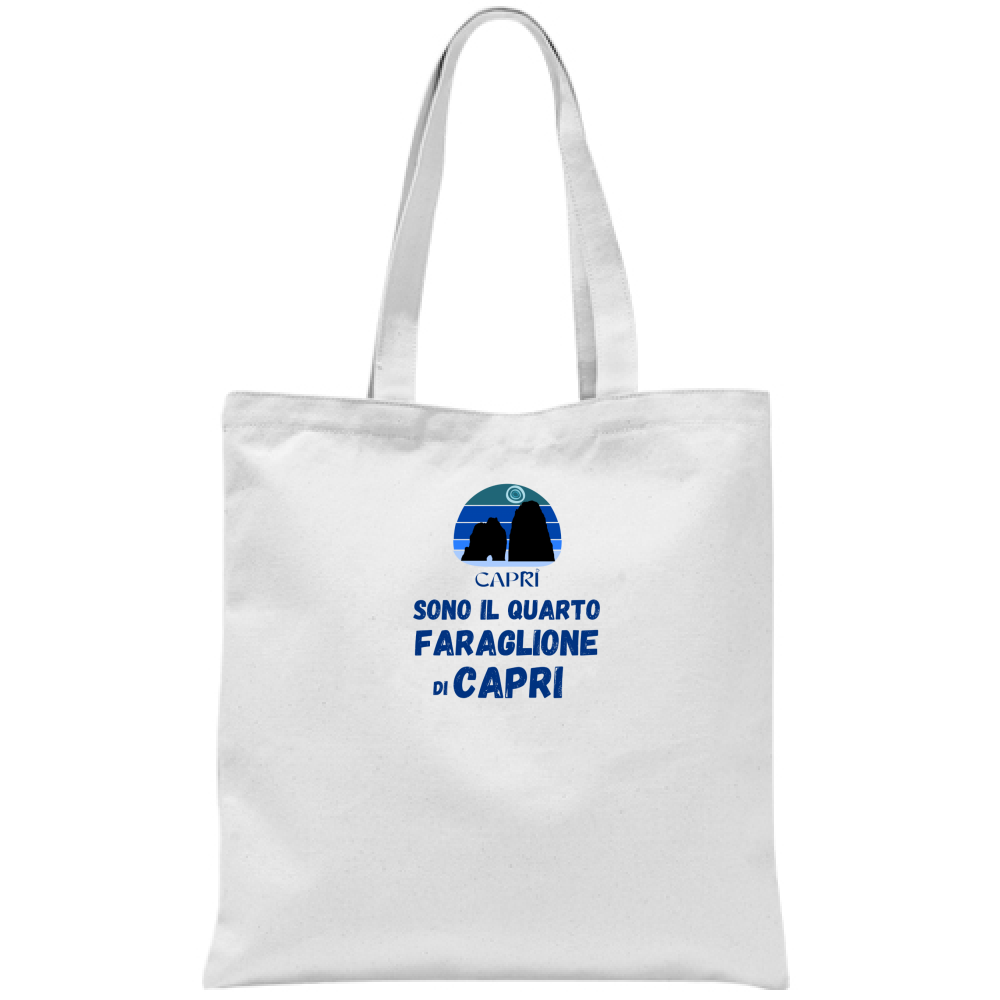 Bag I AM THE FOURTH FARAGLIONE OF CAPRI BLUE WRITING