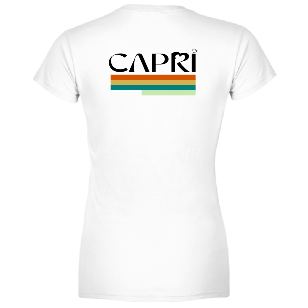 Women's T-Shirt V-Neck CAPRI TECHNICAL COLOR BLACK WRITING