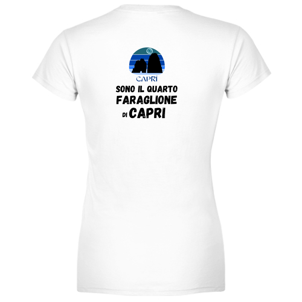 T-Shirt Women Premium SONO IL QUARTO FARAGLIONE DI CAPRI SCRITTA NERA