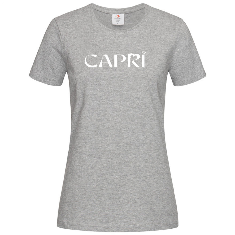 T-Shirt Women Premium CAPRI MINIMAL SCRITTA BIANCA