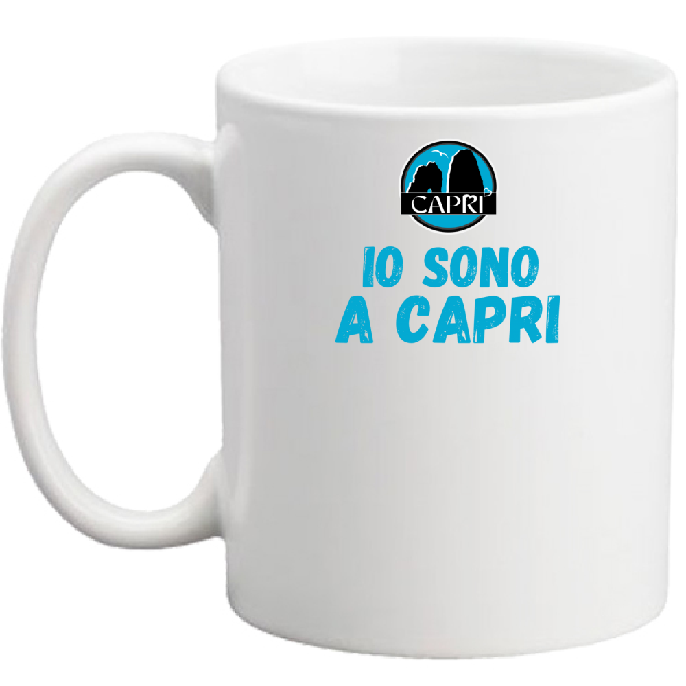 I AM IN CAPRI BLUE WRITING Mug