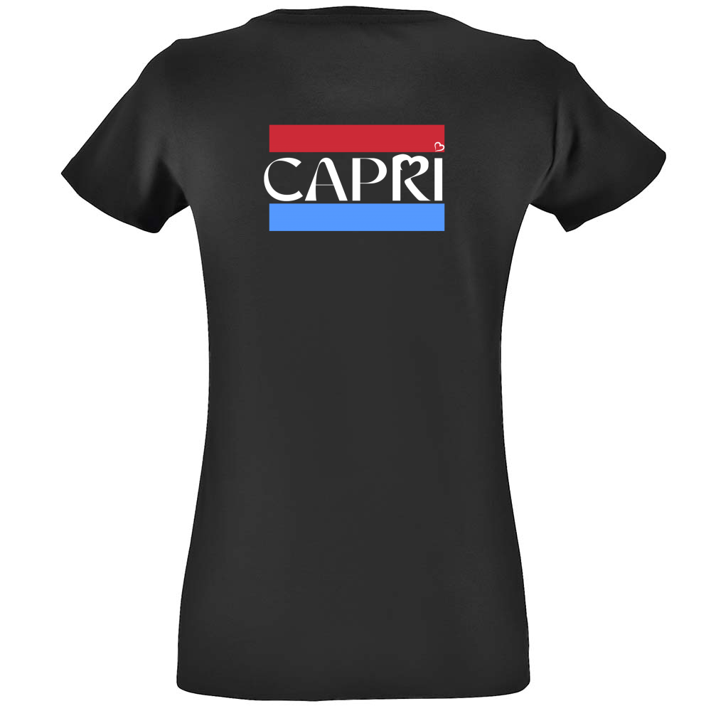 T-Shirt Women Fit CAPRI FASCIA ROSSO BLUE BIANCO