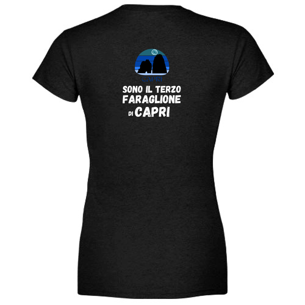 T-Shirt Woman Organic SONO IL TERZO FARAGLIONE DI CAPRI SCRITTA BIANCA