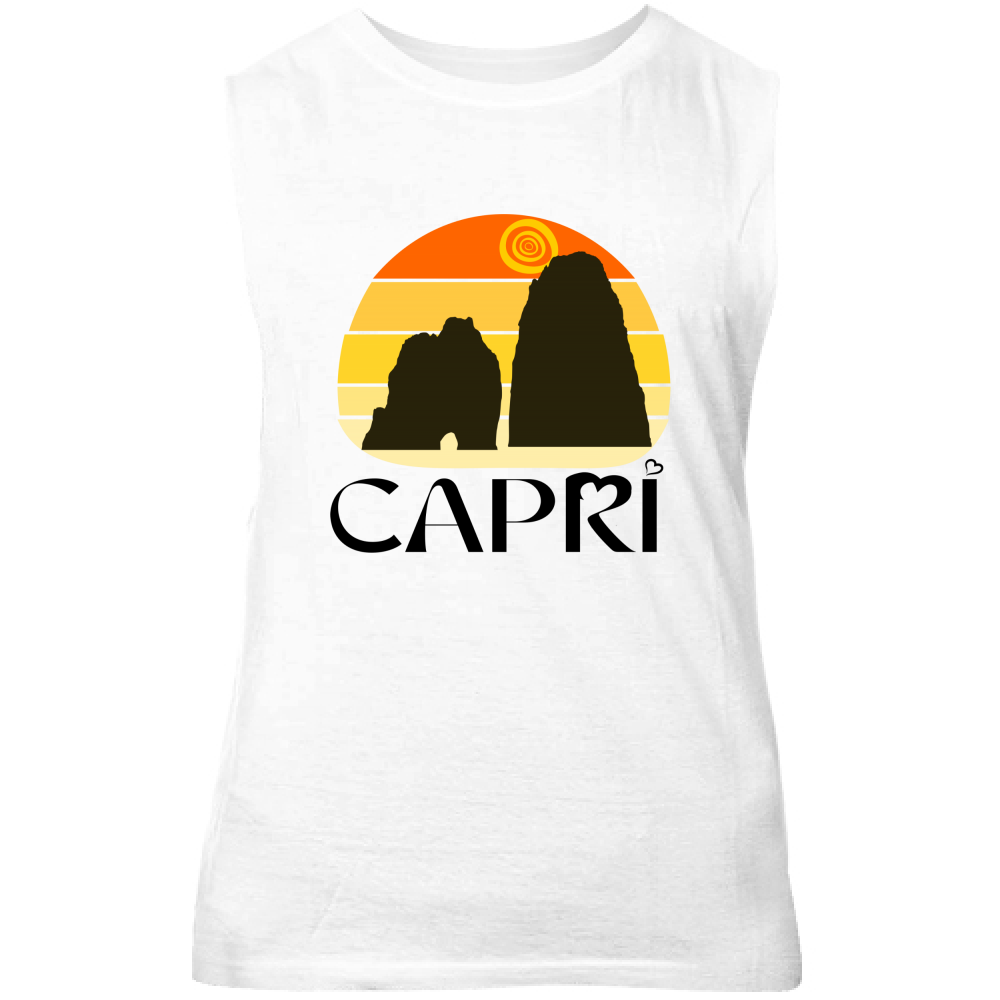 Canotta Unisex CAPRI TRAMONTO VINTAGE SCRITTA NERA
