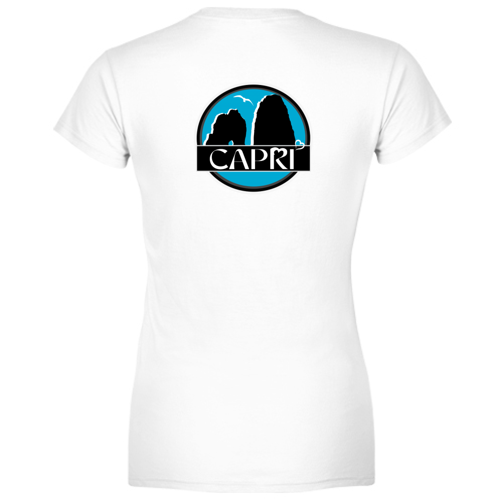 T-Shirt Women Premium CAPRI CERCHIO MAGICO CON  FARAGLIONI