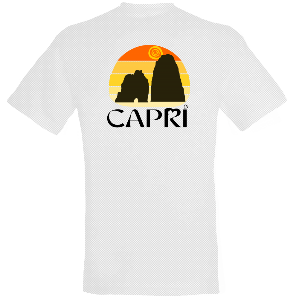 T-Shirt Unisex Dry Sport CAPRI TRAMONTO VINTAGE SCRITTA NERA