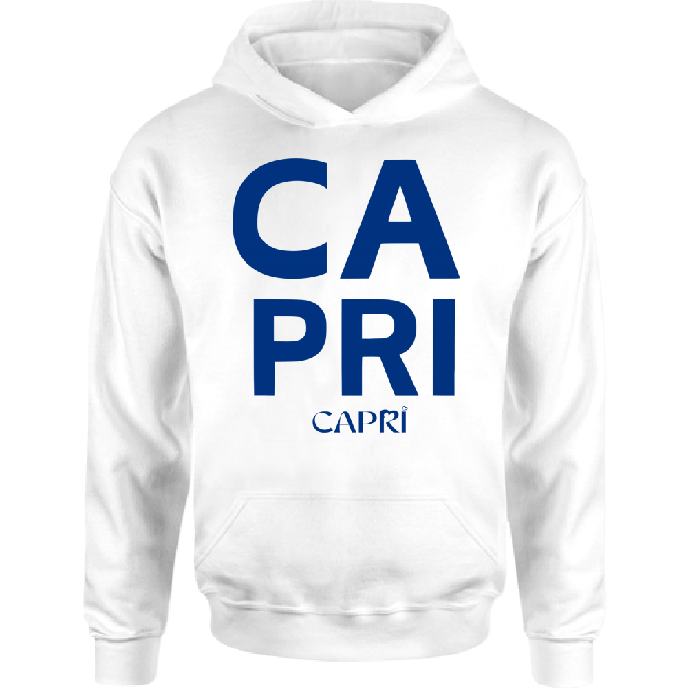 Felpa Bambino con Cappuccio CAPRI DESIGN SCRITTA BLUE