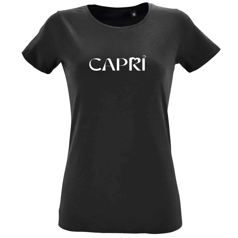 T-Shirt Women Fit CAPRI MINIMAL SCRITTA BIANCA