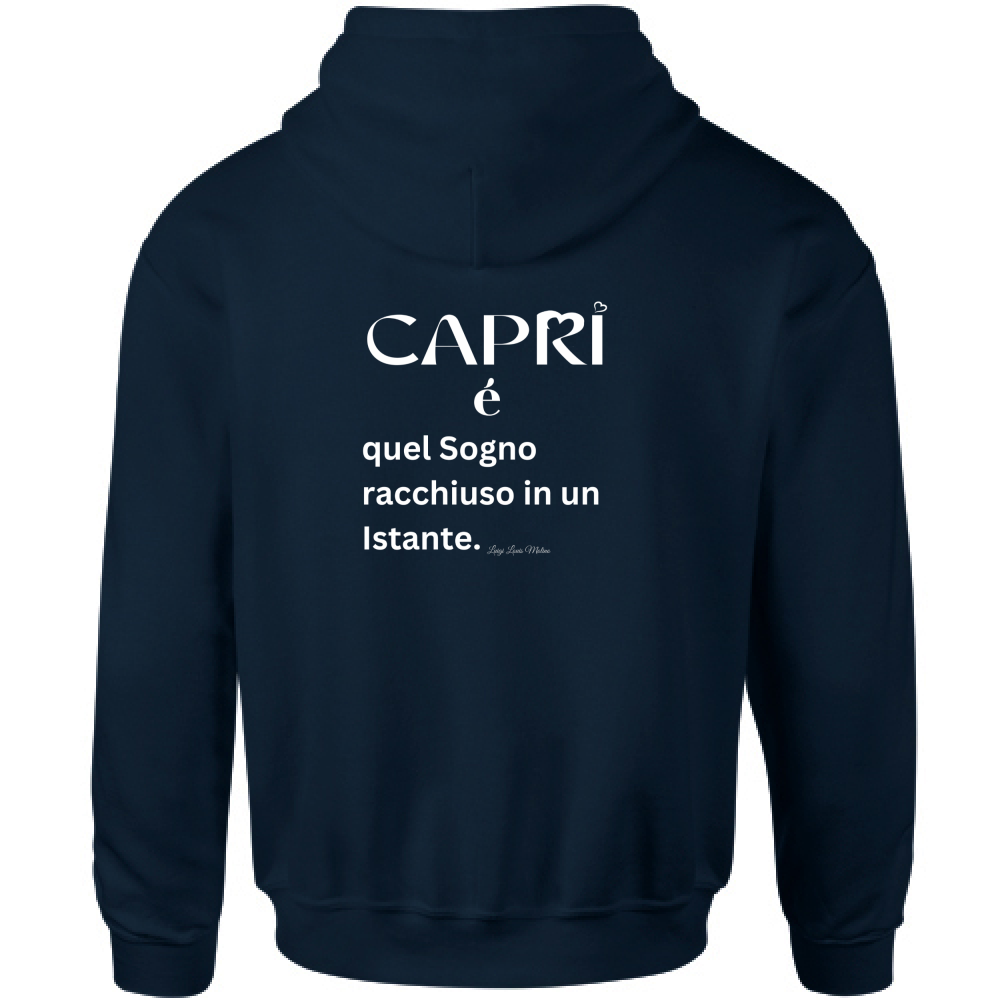 Felpa Bambino con Cappuccio Capri Sogno racchiuso in un istante scritta bianca