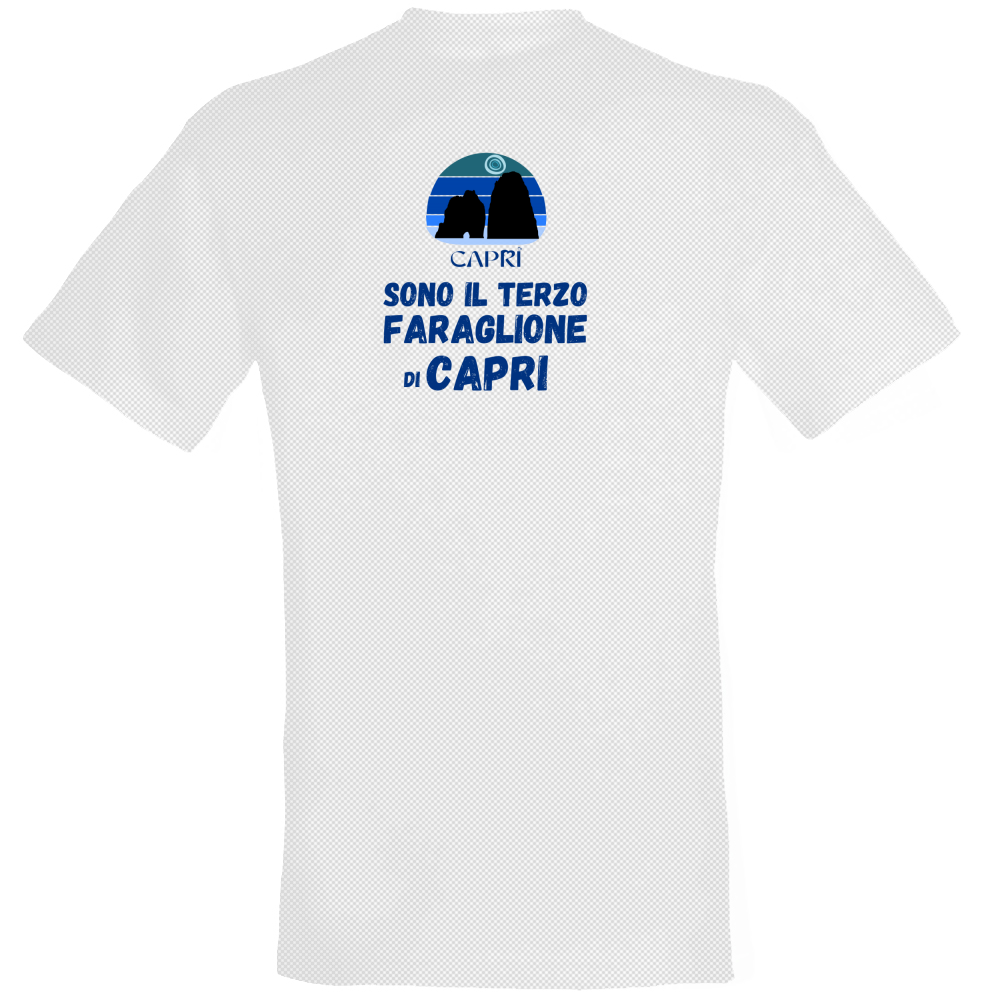 T-Shirt Unisex Dry Sport SONO IL TERZO FARAGLIONE DI CAPRI SCRITTA BLU