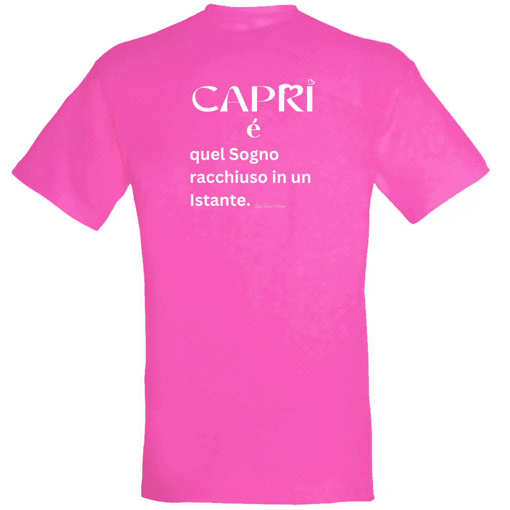 T-Shirt Unisex Dry Sport Capri Sogno racchiuso in un istante scritta bianca