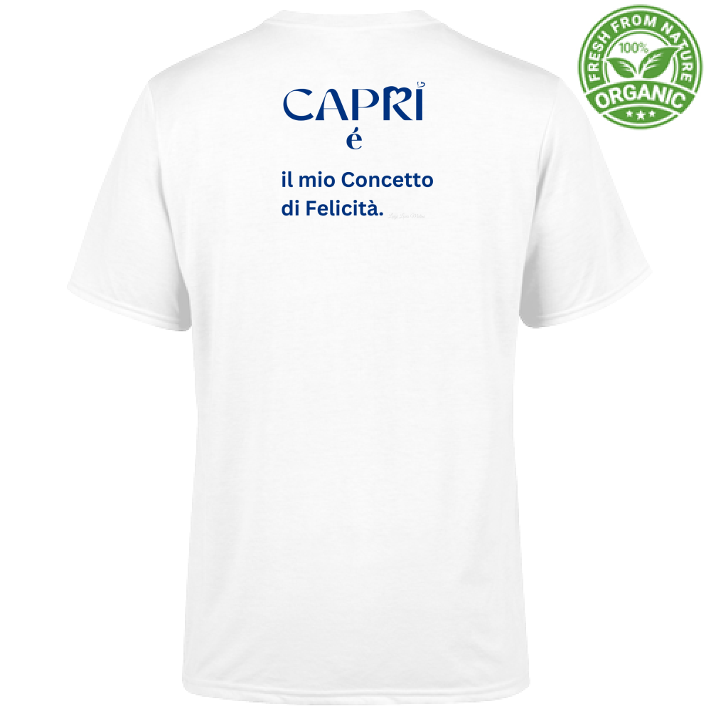 T-Shirt Bambino Organic Capri é il mio concetto di Felicità scritta Blue