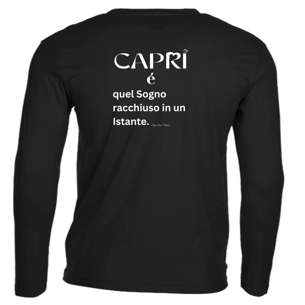 T-Shirt Unisex Manica Lunga Capri Sogno racchiuso in un istante scritta bianca