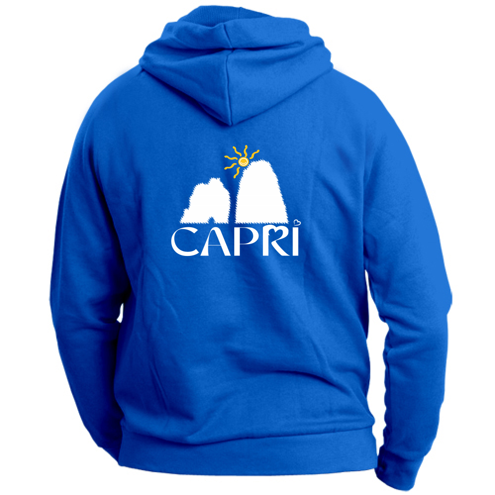 Unisex Hoodie Large CAPRI HAPPY FARAGLIONI WHITE