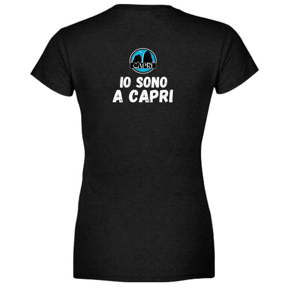 T-Shirt Woman Organic IO SONO A CAPRI SCRITTA BIANCA