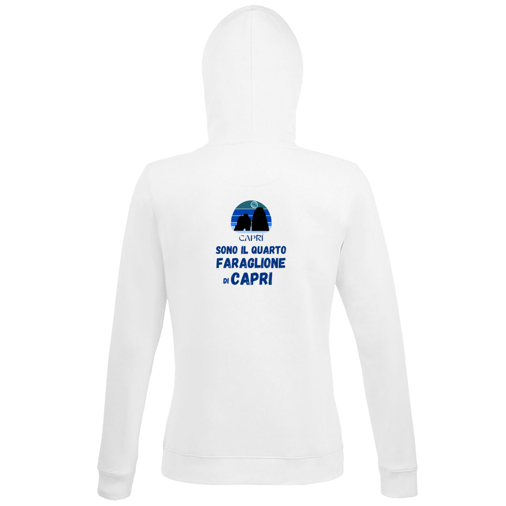 Hoodie Premium Women SONO IL QUARTO FARAGLIONE DI CAPRI SCRITTA BLUE