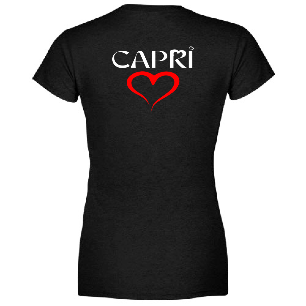 T-Shirt Woman Organic HEART CAPRI RED