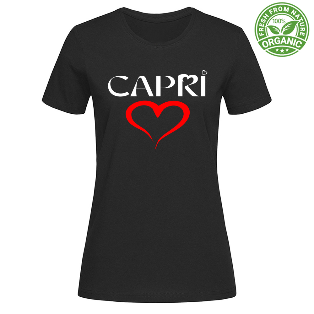 T-Shirt Woman Organic CUORE CAPRI ROSSO