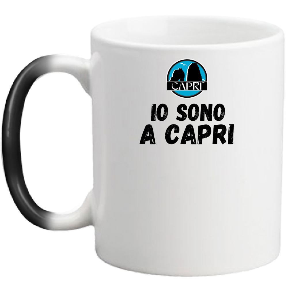 Magic Mug I AM IN CAPRI BLACK WRITING