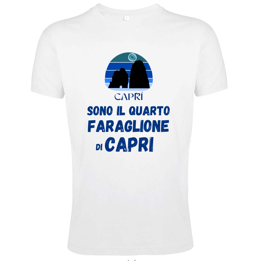 T-Shirt Men Fit SONO IL QUARTO FARAGLIONE DI CAPRI SCRITTA BLUE