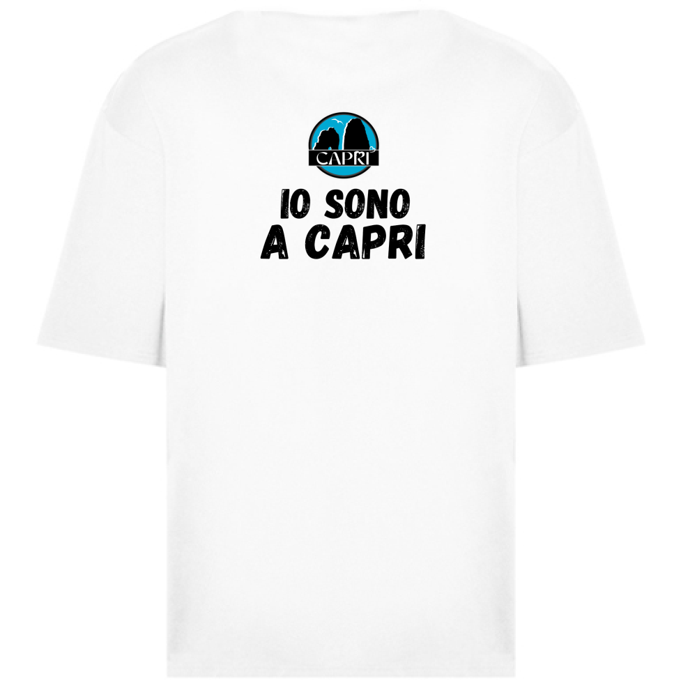 Oversize T-Shirt I AM IN CAPRI BLACK WRITING