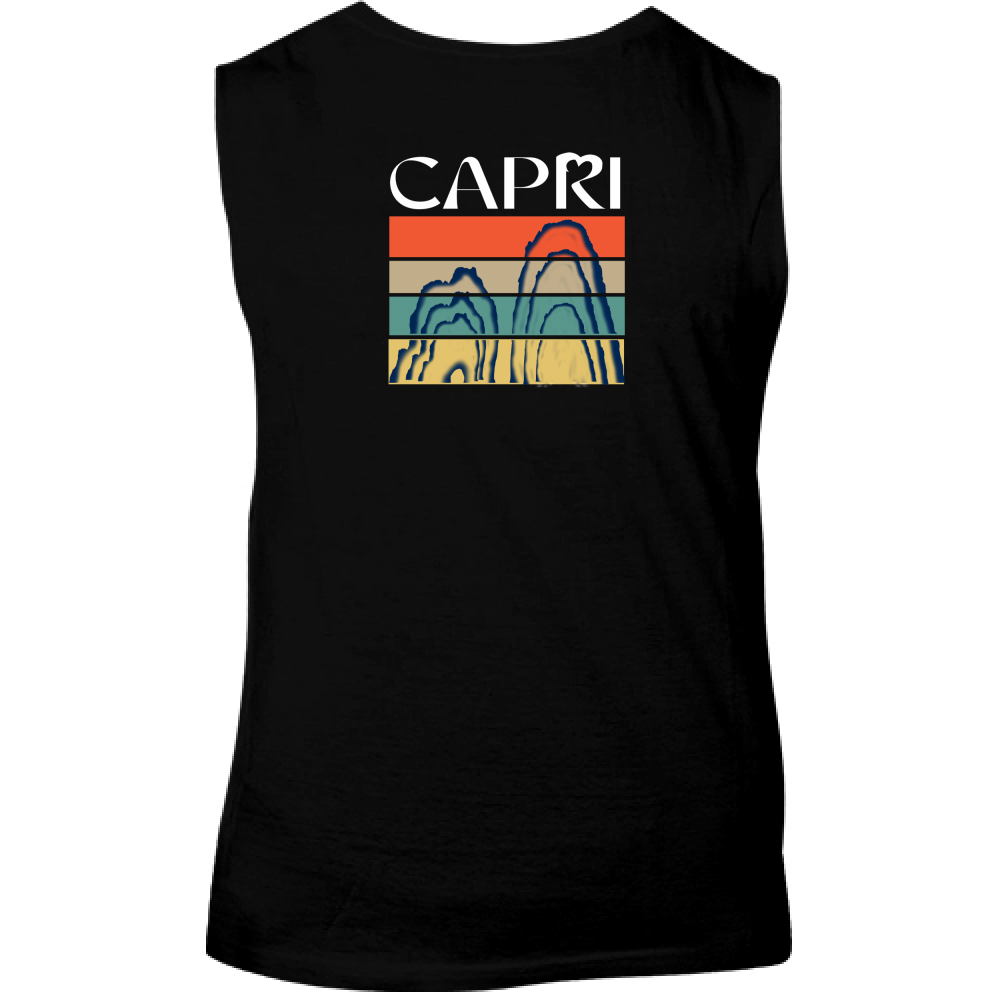 Canotta Unisex CAPRI PORZIONI FARAGLIONI SCRITTA BIANCA