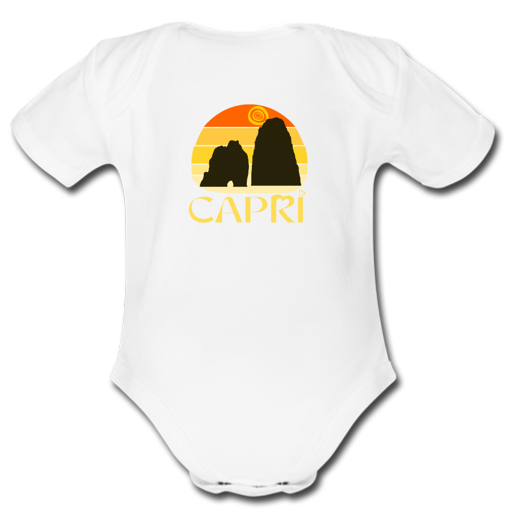 Body Bambino CAPRI TRAMONTO VINTAGE SCRITTA GIALLO