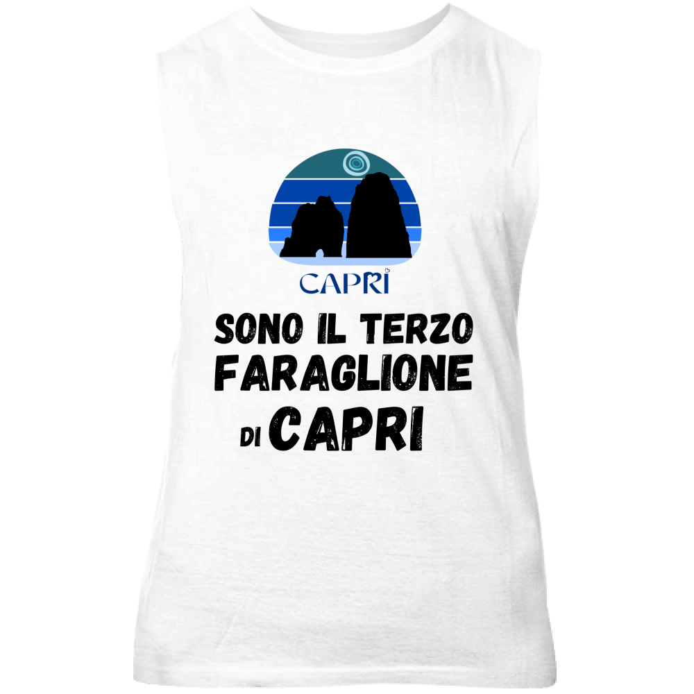Canotta Unisex SONO IL TERZO FARAGLIONE DI CAPRI SCRITTA NERA