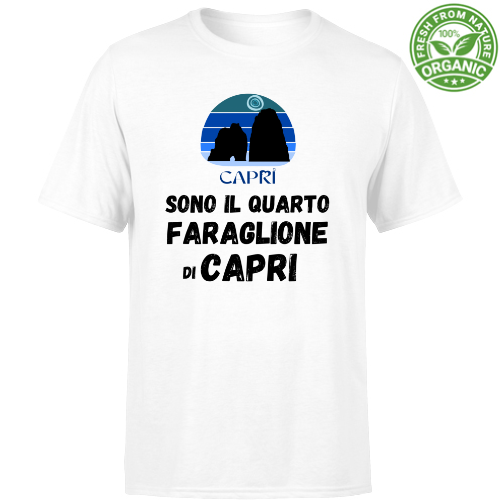 T-Shirt Unisex Organic SONO IL QUARTO FARAGLIONE DI CAPRI SCRITTA NERA