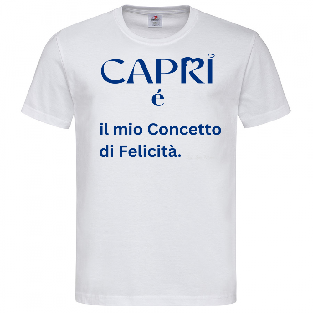 T-Shirt Men Premium Capri é il mio concetto di Felicità scritta Blue