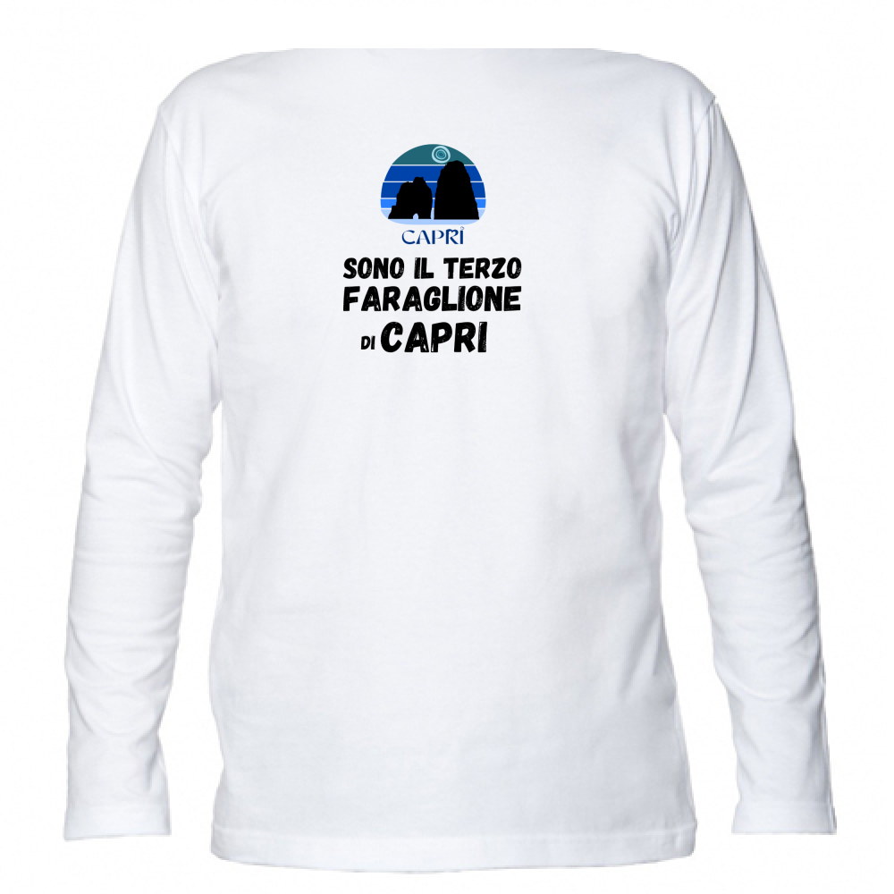 Unisex Long Sleeve T-Shirt I AM THE THIRD FARAGLIONE OF CAPRI BLACK WRITING