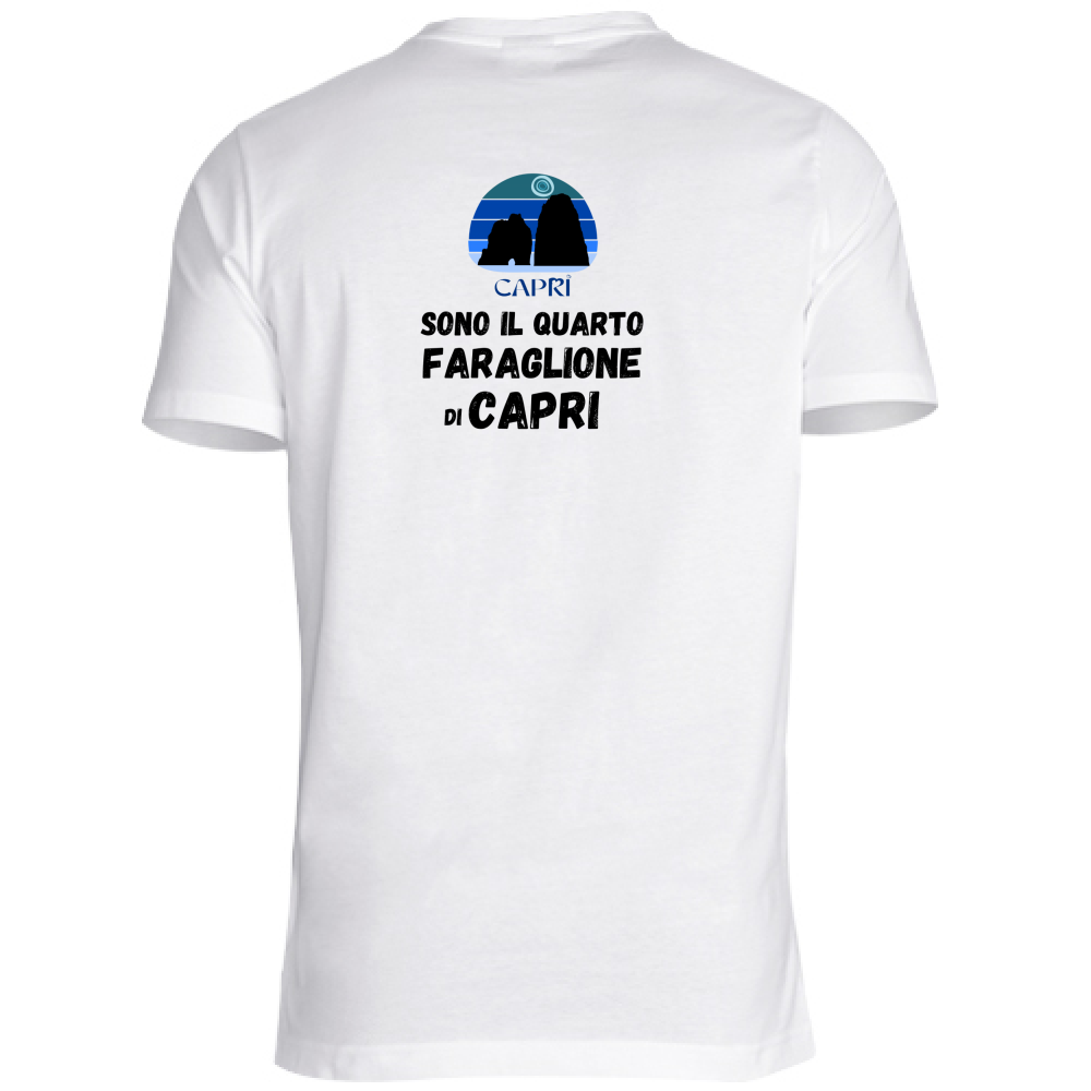 T-Shirt Unisex Large SONO IL QUARTO FARAGLIONE DI CAPRI SCRITTA NERA