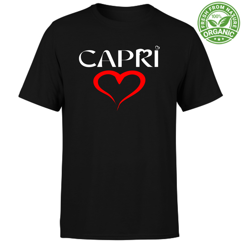Organic T-Shirt Kids HEART CAPRI RED
