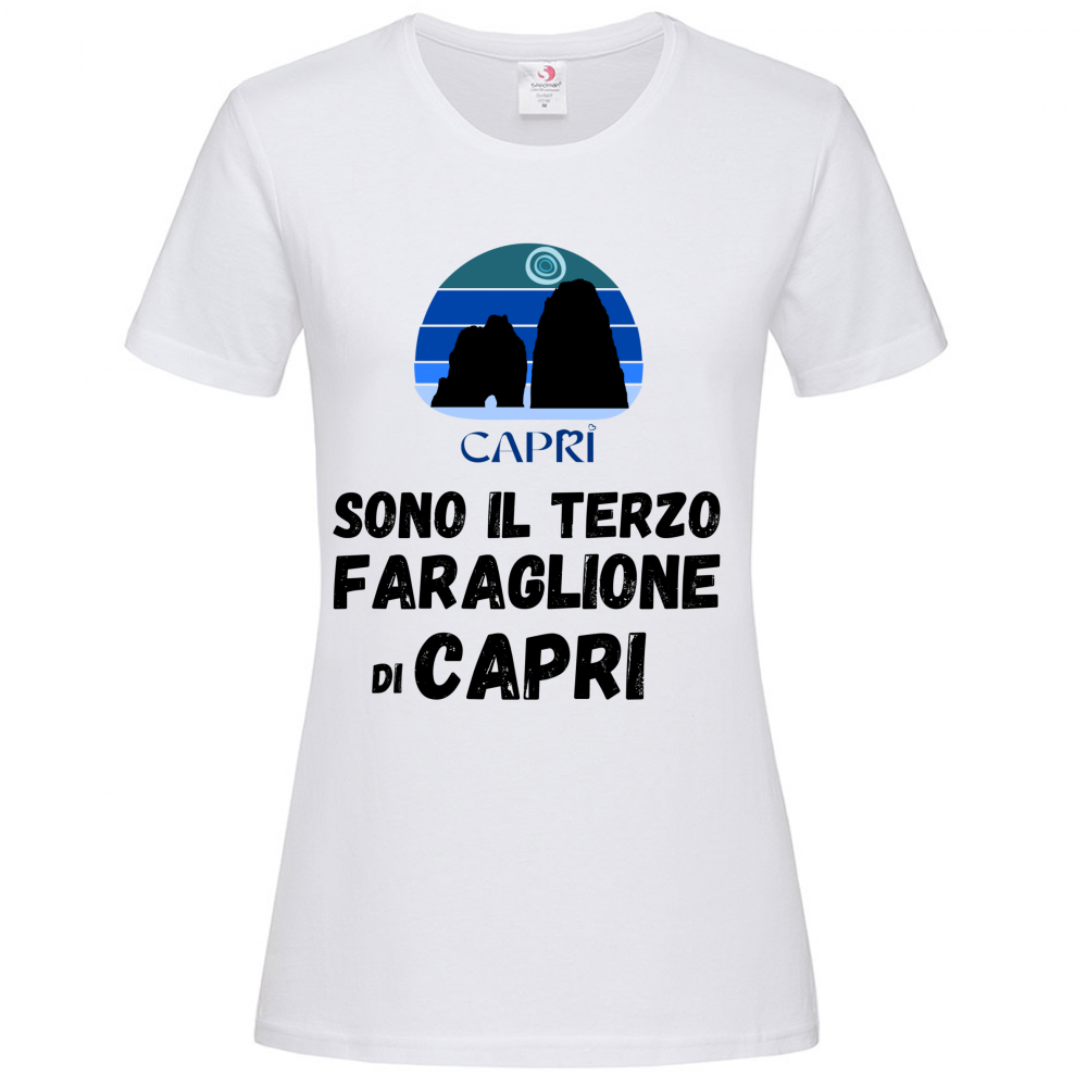 T-Shirt Women Premium SONO IL TERZO FARAGLIONE DI CAPRI SCRITTA NERA