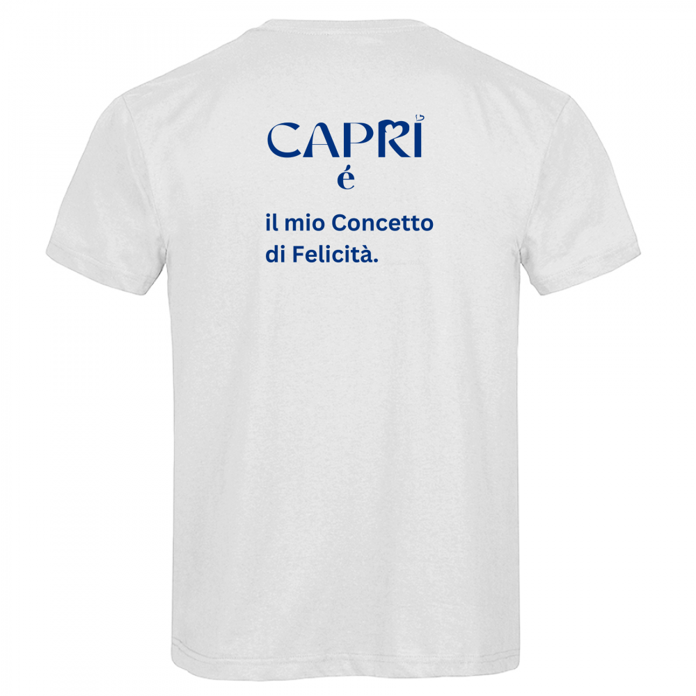 T-Shirt Men Premium Capri é il mio concetto di Felicità scritta Blue