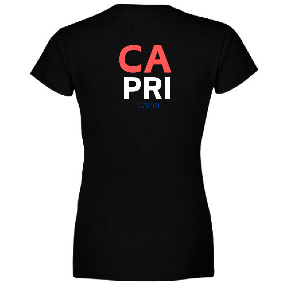 T-Shirt Donna CAPRI DESIGN SCRITTA ROSSA